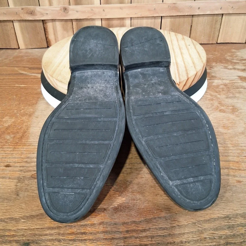 Cole Haan Watson Shoes Mens 9.5 M Black Leather Cap‎ Toe Derby Dress Comfort